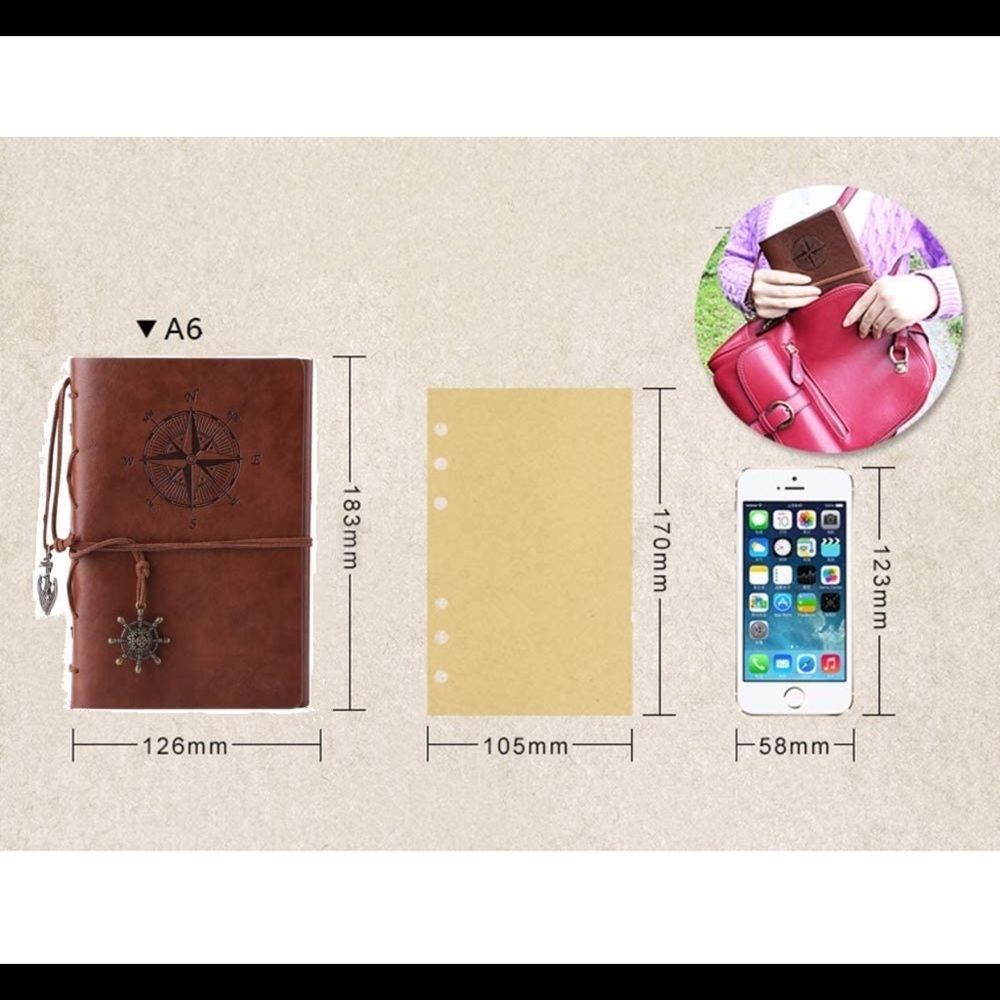 🗝 Leather Password Book Journal Travel Diary 📔 - Picture 12 of 16